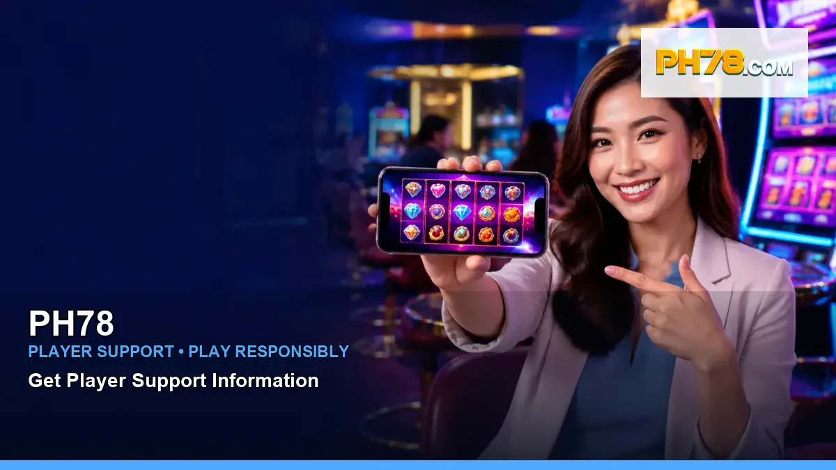 PH78 play mobile casino games featuring an adult Filipina casino host with a dynamic composition