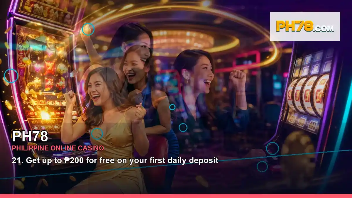 PH78 high-energy mobile casino first deposit rewards in a panoramic reel layout for Philippine players