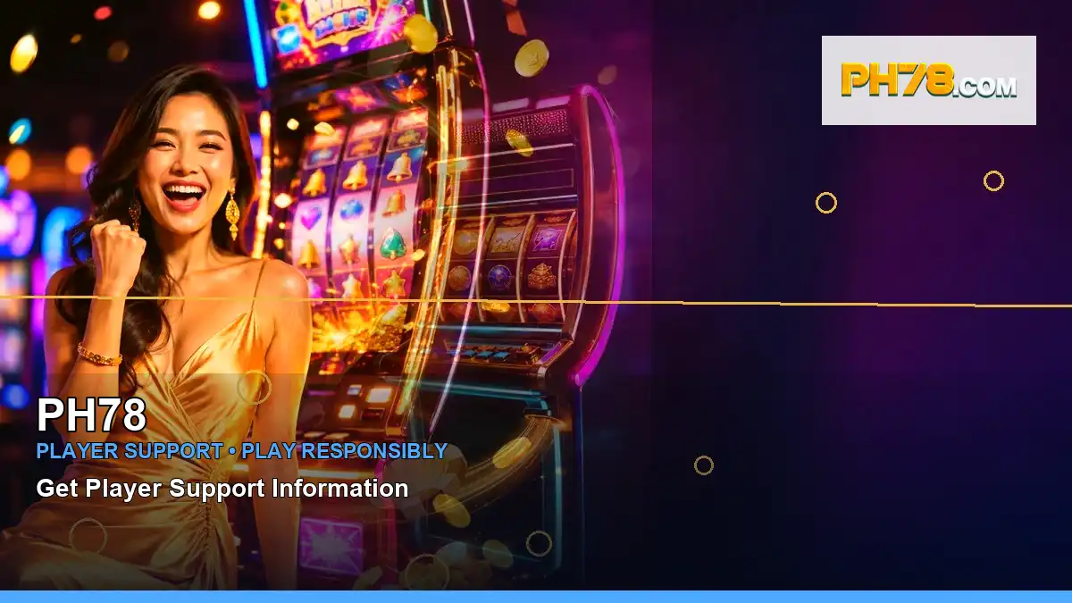 PH78 luxury online slot games featuring an adult Filipina casino host with a left close-up composition